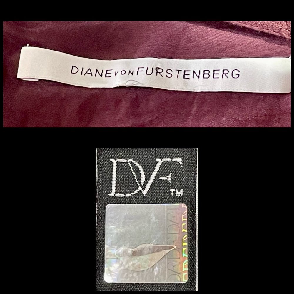 ▪️DIANE von FURSTENBERG▪️Burgundy 'Sarita' Poppy Flower Lace Overlay Dress - Picture 6 of 6